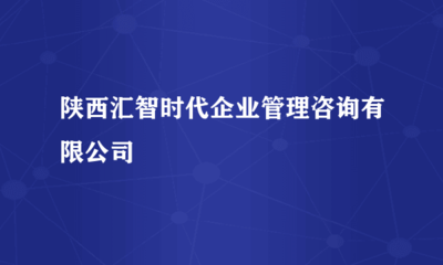 陜西匯智時代企業管理咨詢與經貿咨詢服務綜述